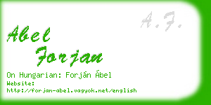 abel forjan business card